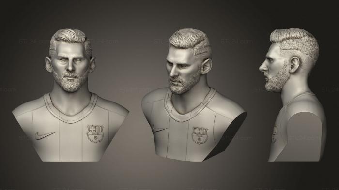 Busts and bas-reliefs of famous people (Messi 4, BUSTC_1000) 3D models for cnc